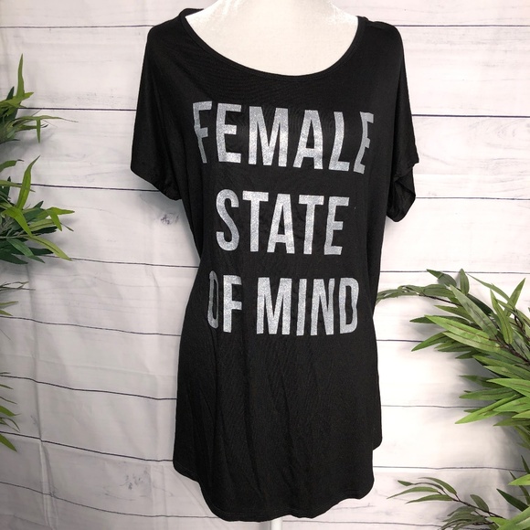 Body Rags Tops - Body Rags FEMALE STATE OF MIND Top - 2X